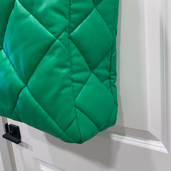 Stand Studio Quilted Tote Assante Diamond Large Bag Crossbody Tote Green - Picture 7 of 16